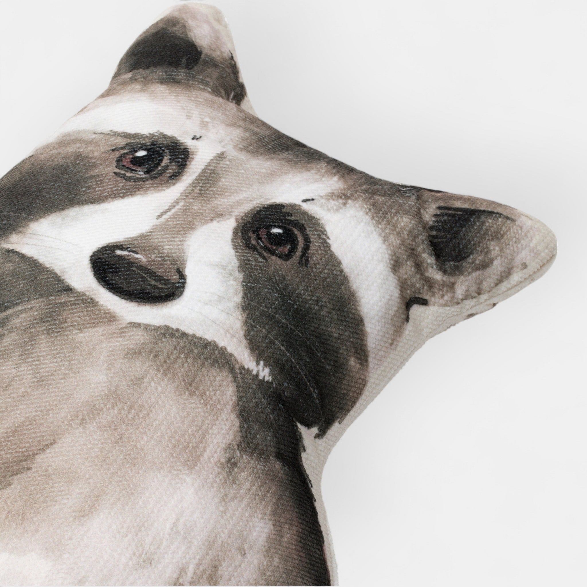 Coussin enfant raton laveur en velours – vue 2
