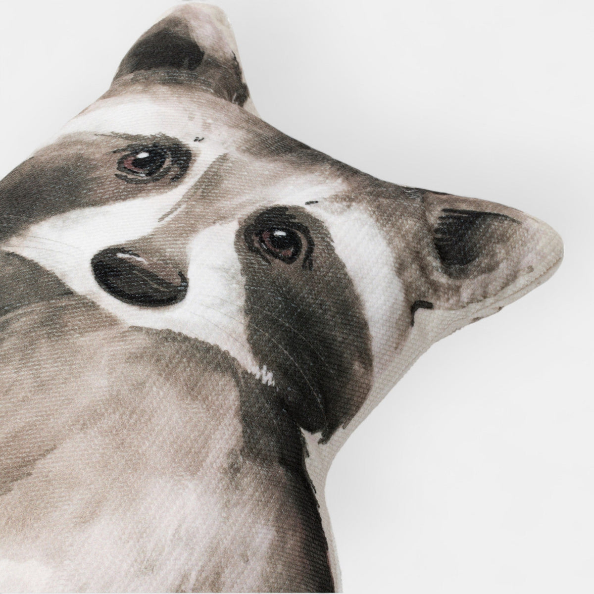Coussin enfant raton laveur en velours – vue 2