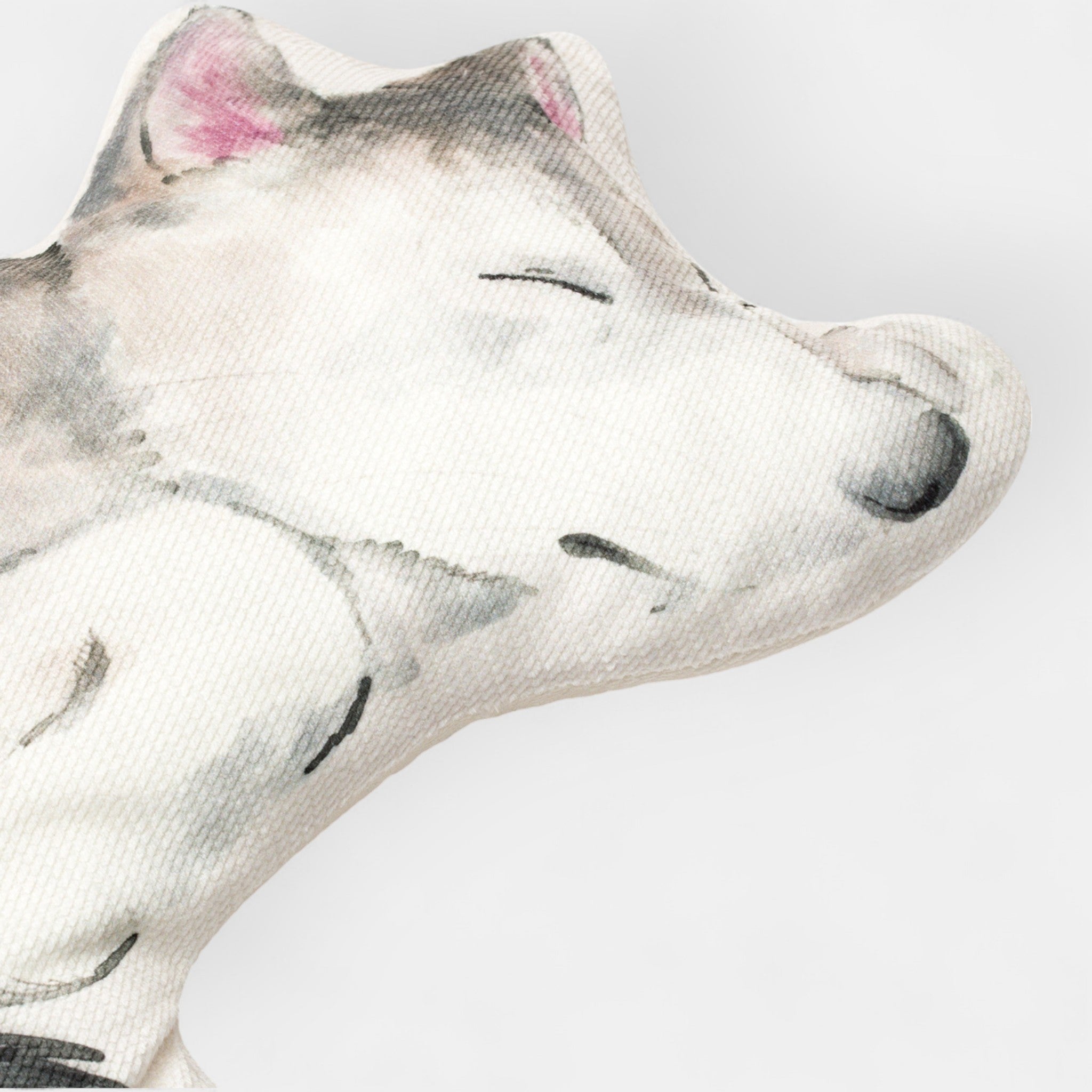 Coussin enfant loup en velours – vue 2