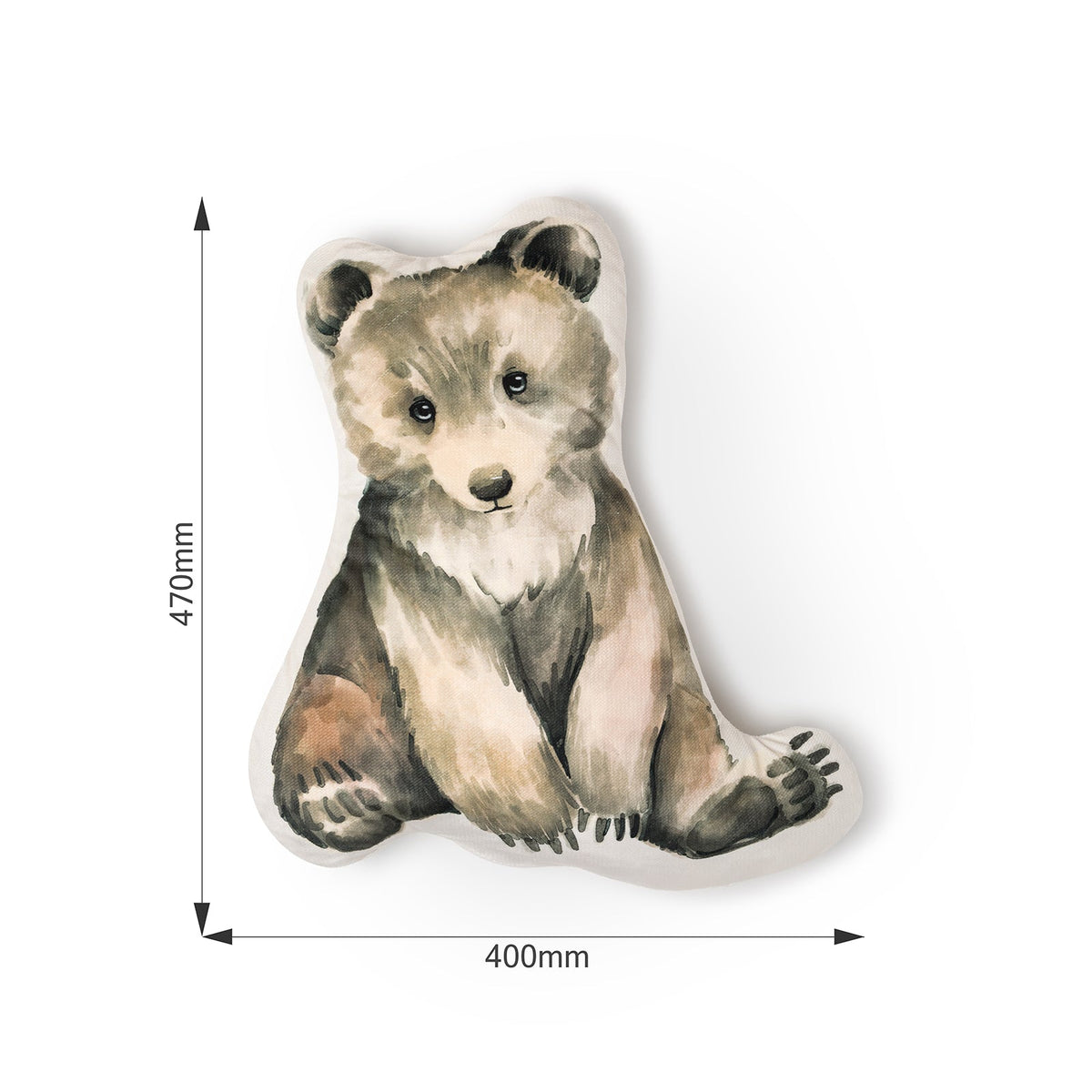 Coussin enfant ourson en velours – vue 3