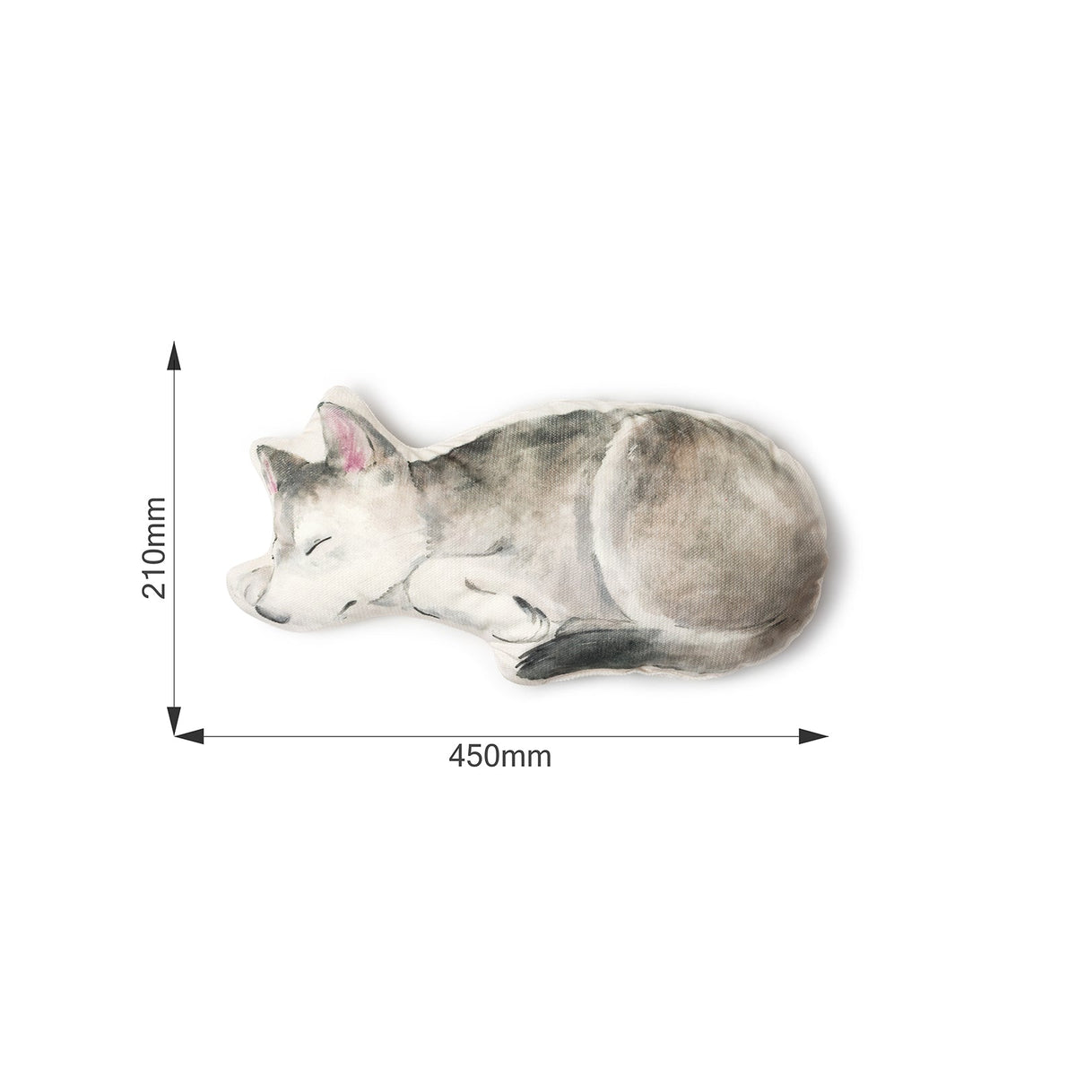 Coussin enfant loup en velours – vue 3