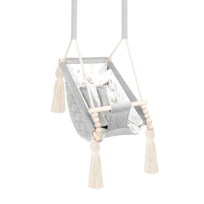 Hamac Bébé Nouveau-né 3-en-1 Velours Gris Clair avec Sangles Sécurité Personnalisable