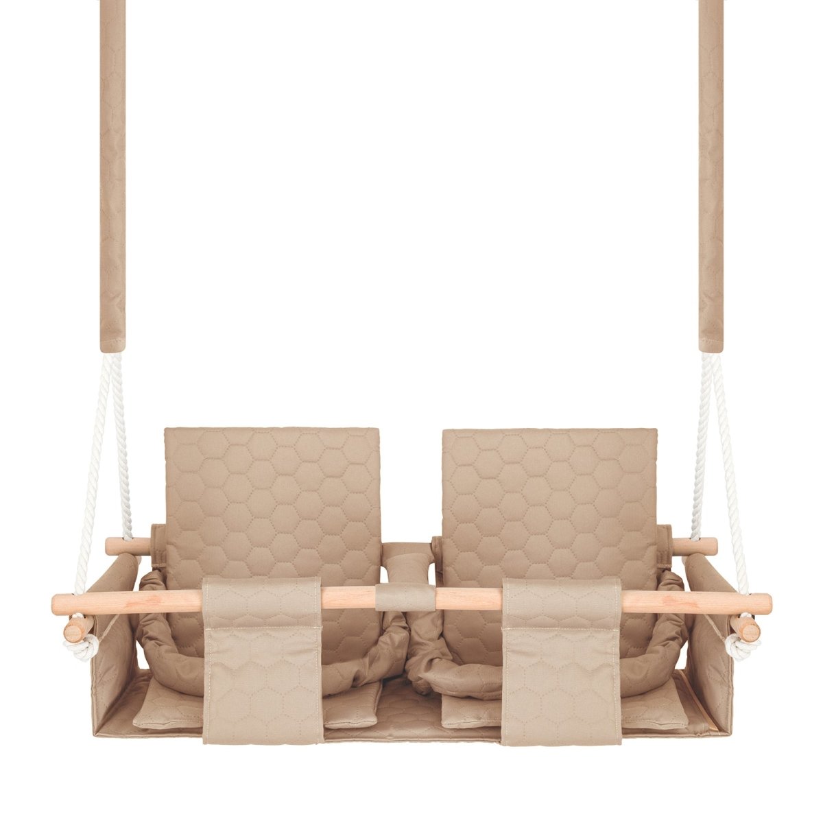 Balançoire double jumeaux imperméable beige – vue 3