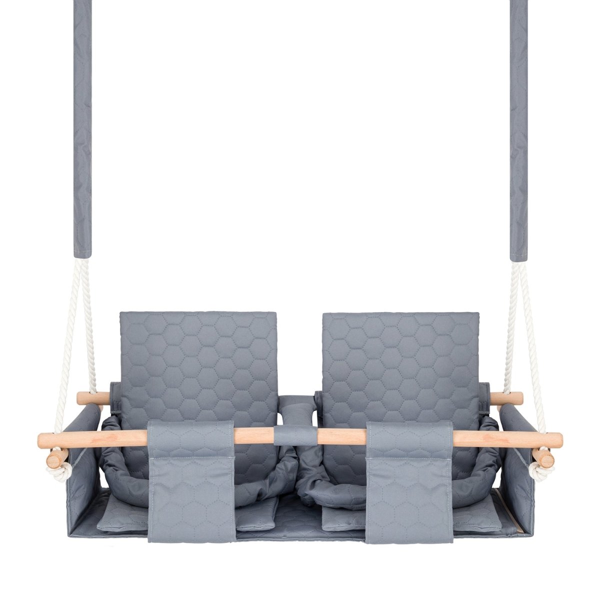 Balançoire double jumeaux imperméable gris clair – vue 4