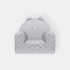 Fauteuil Enfant Ours Velours Gris Clair avec Poches Rangement