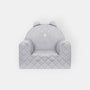 Fauteuil Enfant Ours Velours Gris Clair avec Poches Rangement