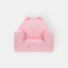 Fauteuil Enfant Ours Velours Rose avec Poches Rangement