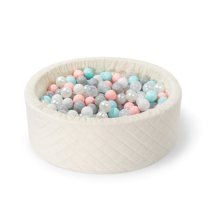 Piscine à Balles Beige avec 300 Balles Pastel pour Éveil Sensoriel