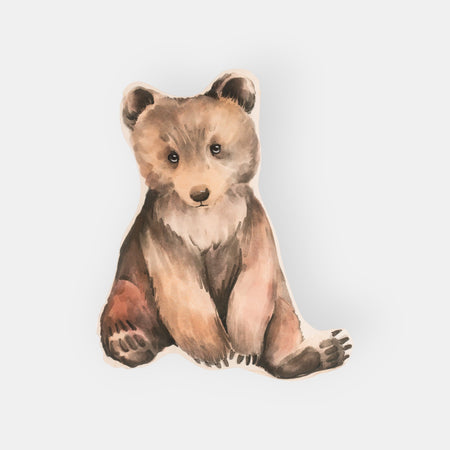 Coussin Enfant Fait Main Ourson, Collection Animaux Forêt Velours