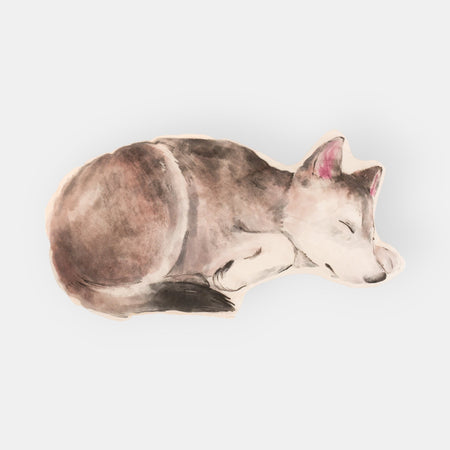 Coussin Enfant Fait Main Loup, Collection Animaux Forêt Velours