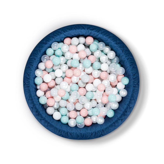Piscine à Balles Bleu Marine avec 300 Balles Pastel pour Éveil Sensoriel