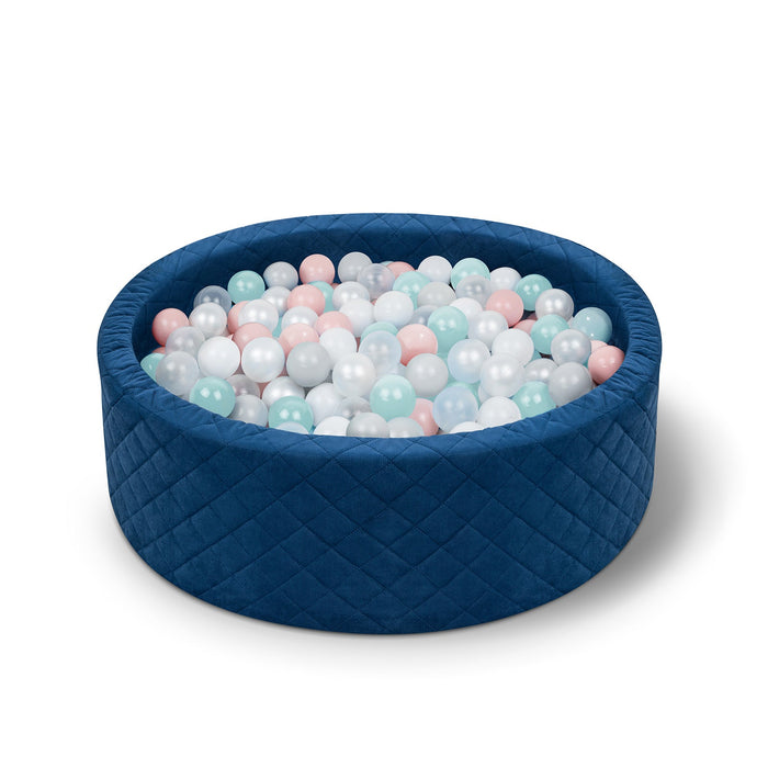 Piscine à Balles Bleu Marine avec 300 Balles Pastel pour Éveil Sensoriel