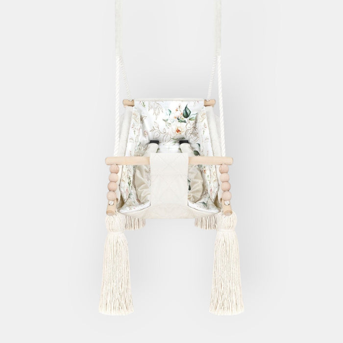 Hamac Bébé Nouveau-né 3-en-1 Velours Beige avec Sangles Sécurité Personnalisable