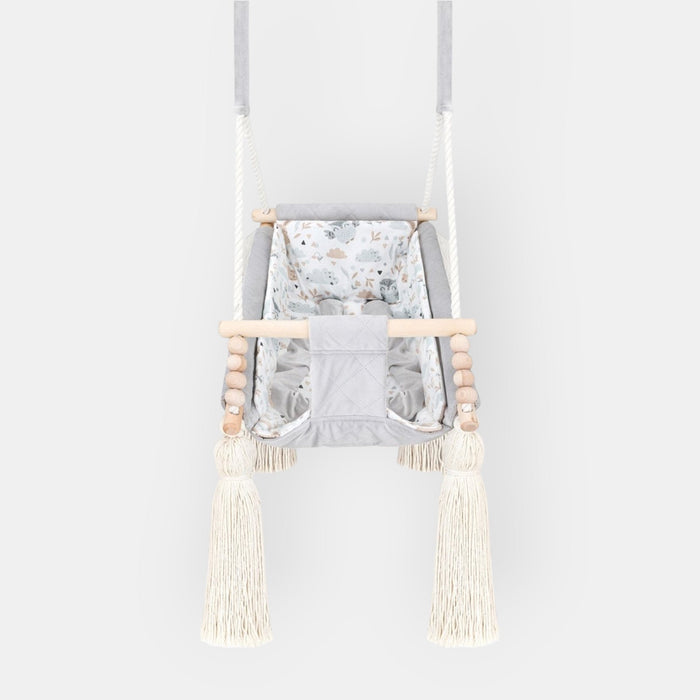 Hamac Bébé Nouveau-né 3-en-1 Velours Gris Clair avec Sangles Sécurité Personnalisable
