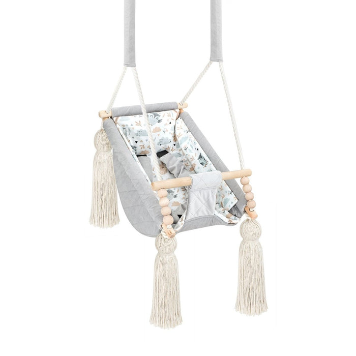 Hamac Bébé Nouveau-né 3-en-1 Velours Gris Clair avec Sangles Sécurité Personnalisable