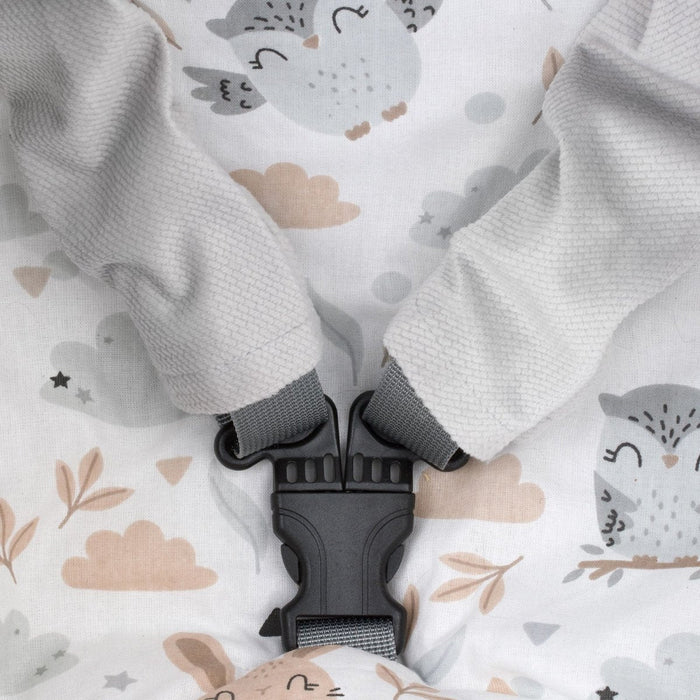 Hamac Bébé Nouveau-né 3-en-1 Velours Gris Clair avec Sangles Sécurité Personnalisable