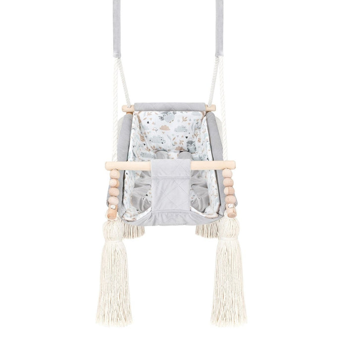 Hamac Bébé Nouveau-né 3-en-1 Velours Gris Clair avec Sangles Sécurité Personnalisable