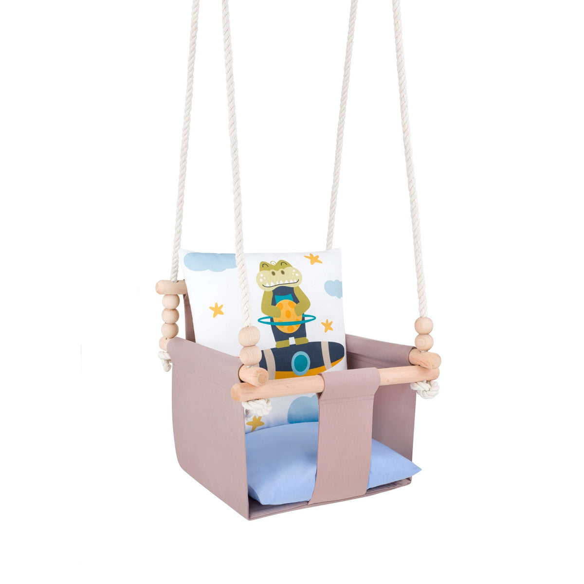 Balançoire bébé intérieur Safari crocodile en coton – vue 3