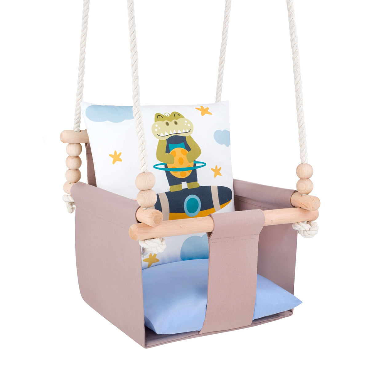 Balançoire bébé intérieur Safari crocodile en coton – vue 4