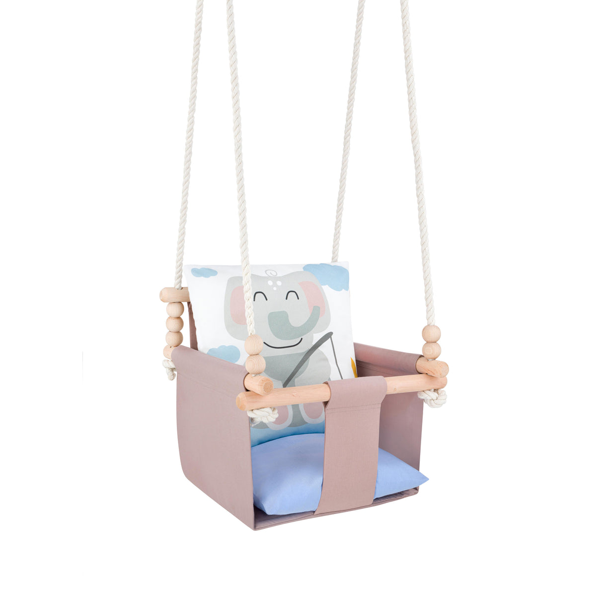 Balançoire bébé intérieur Safari éléphant en coton – vue 5