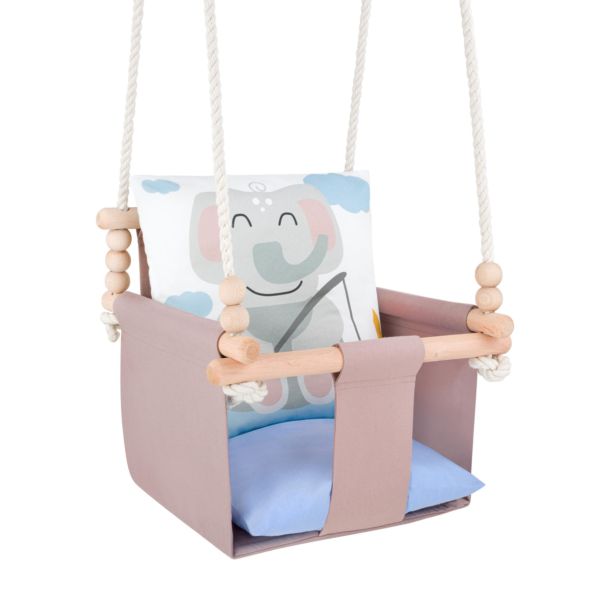 Balançoire bébé intérieur Safari éléphant en coton – vue 3