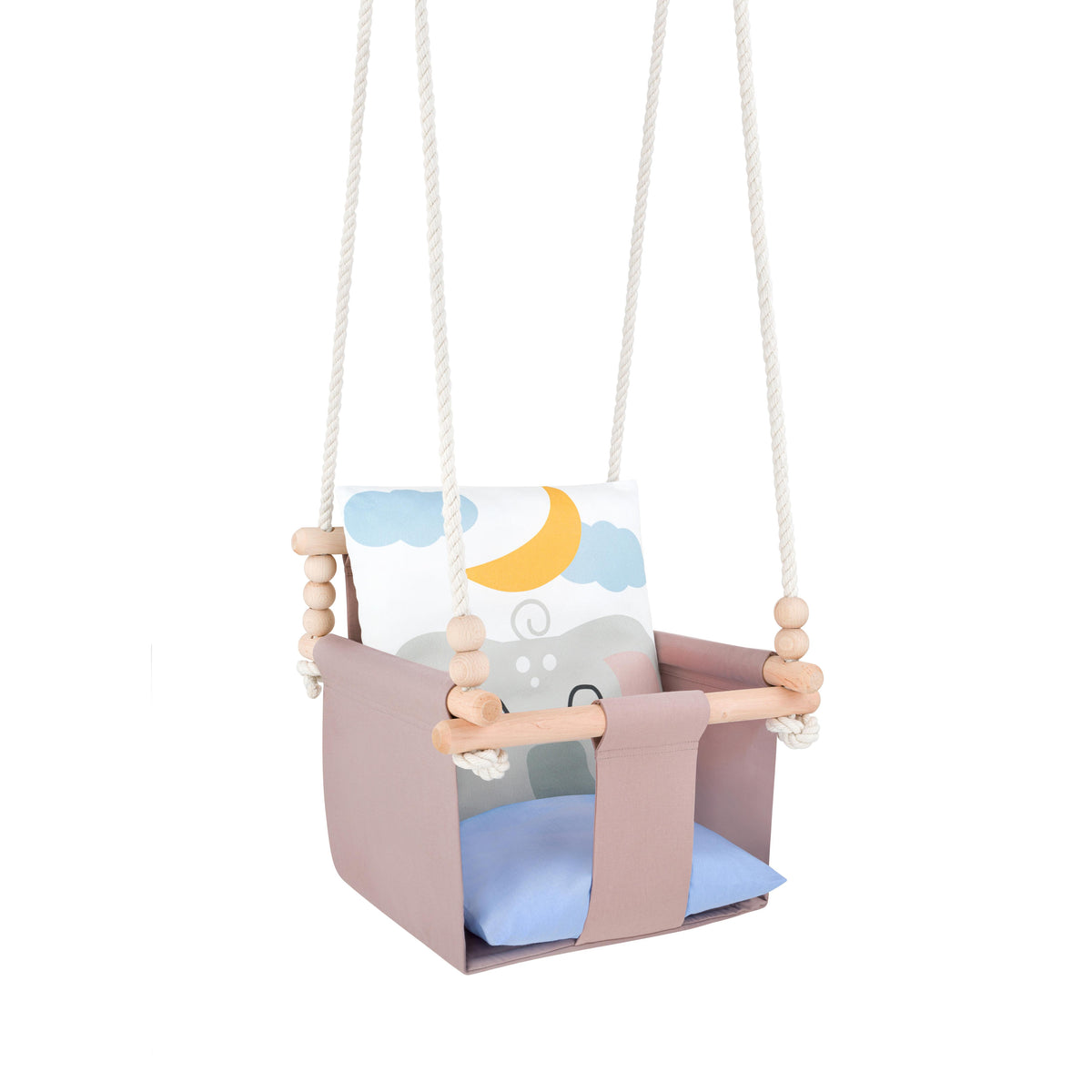 Balançoire bébé intérieur Safari éléphant en coton – vue 4