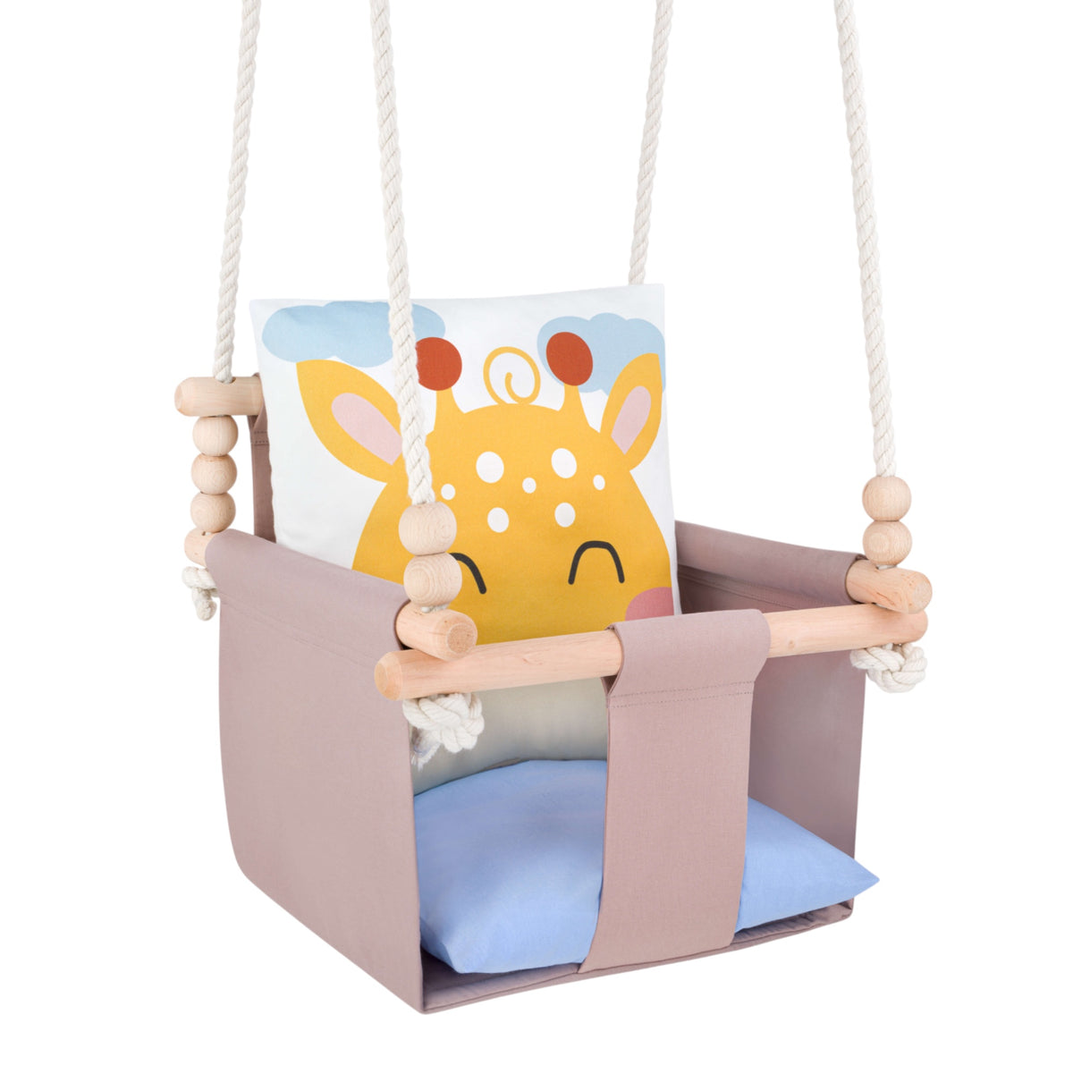 Balançoire bébé intérieur Safari girafe en coton – vue 2