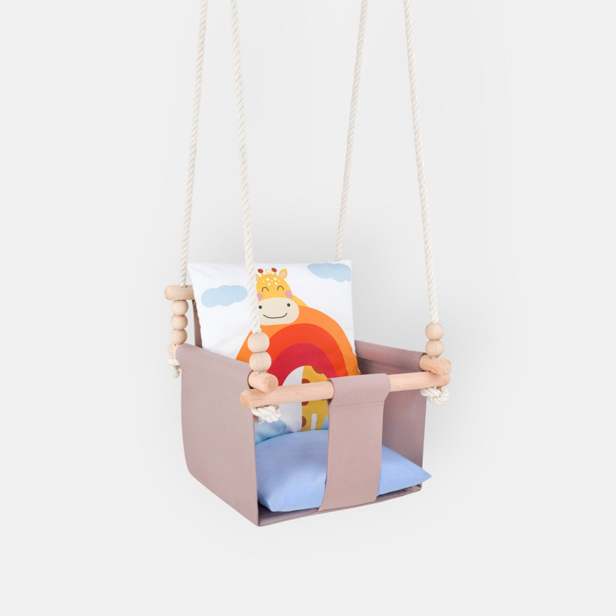 Balançoire bébé intérieur Safari girafe en coton