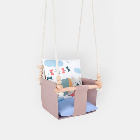 Balançoire Bébé Intérieur Koala Safari, Siège Berçant Coton avec Coussins Décoratifs