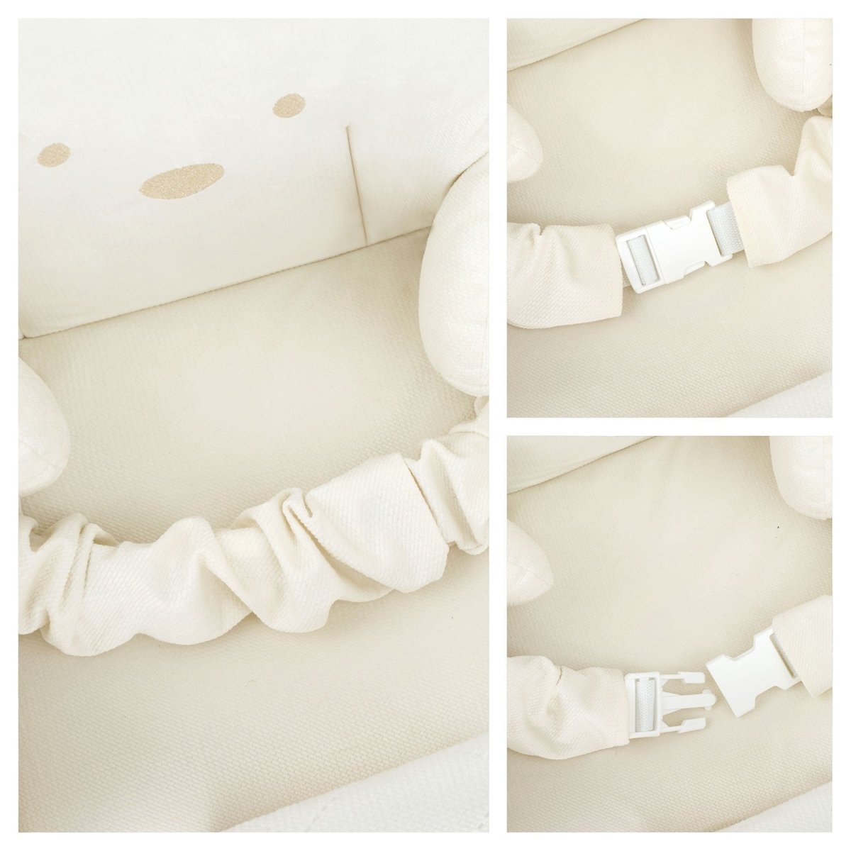 Balançoire double jumeaux en velours beige – vue 3