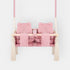 Balançoire double jumeaux en velours rose