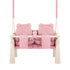 Balançoire double jumeaux en velours rose – vue 4