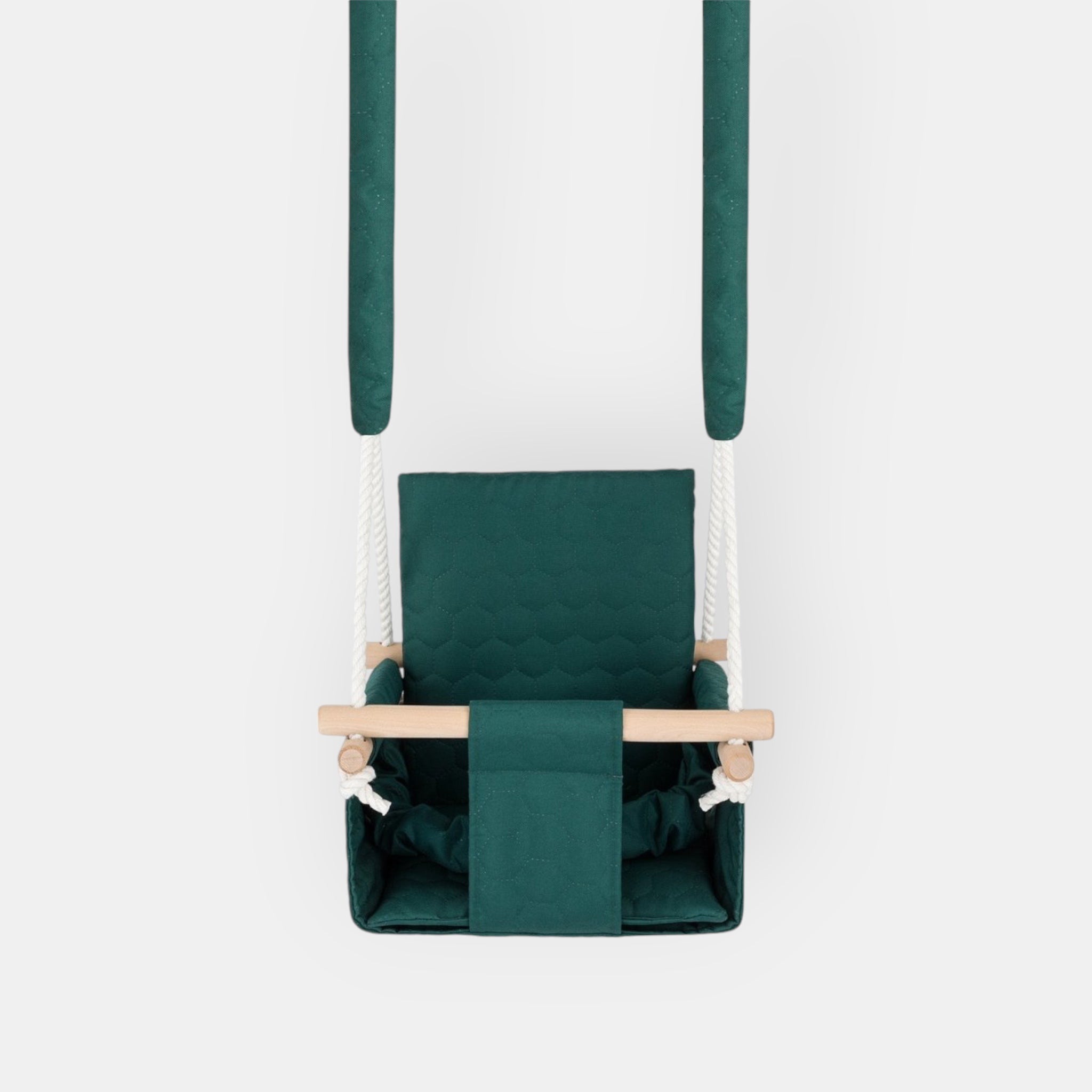 Balançoire Bébé Bois Vert Foncé Imperméable Résistante Salissures avec Sangles Sécurité