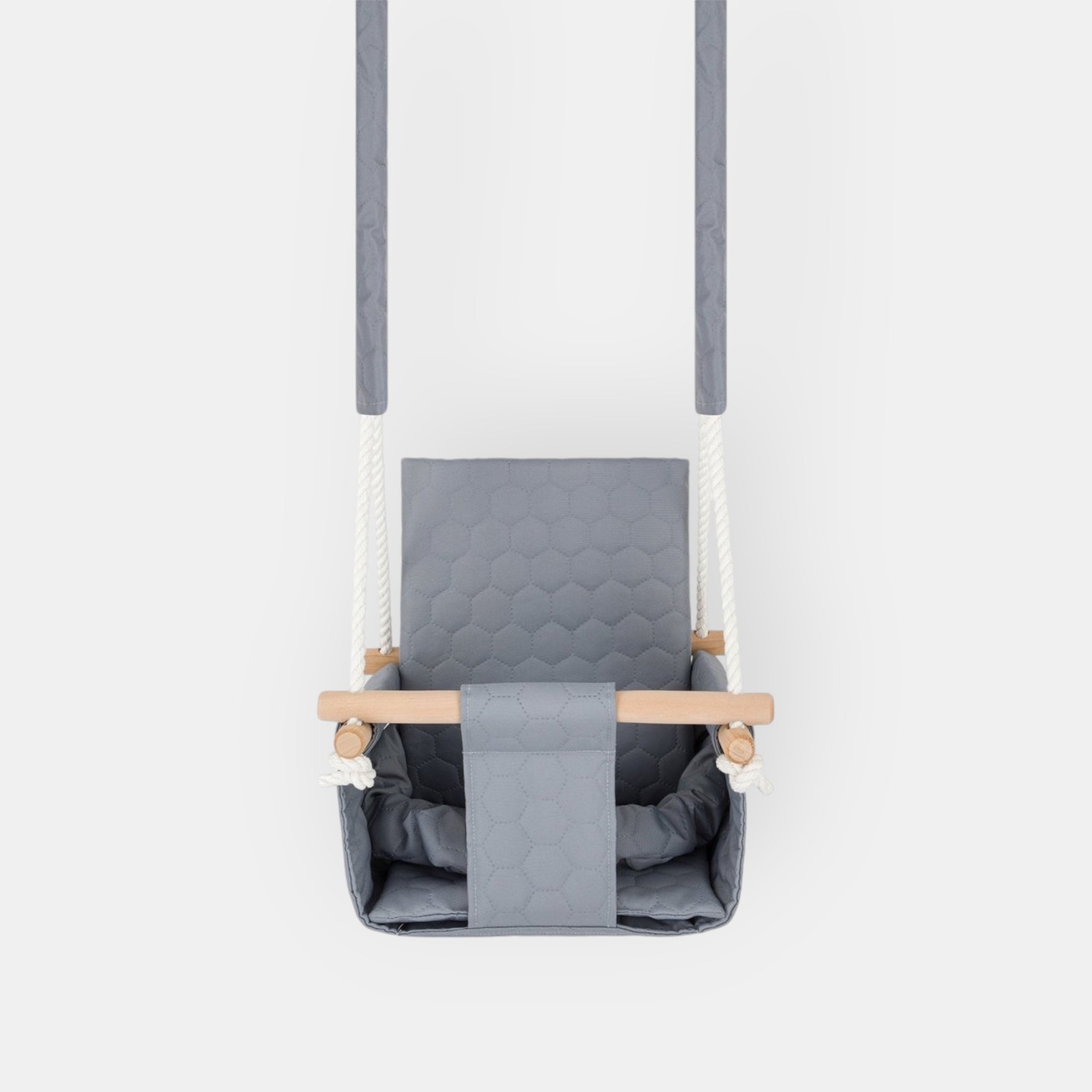 Balançoire Bébé Bois Gris Clair Imperméable Résistante Salissures avec Sangles Sécurité