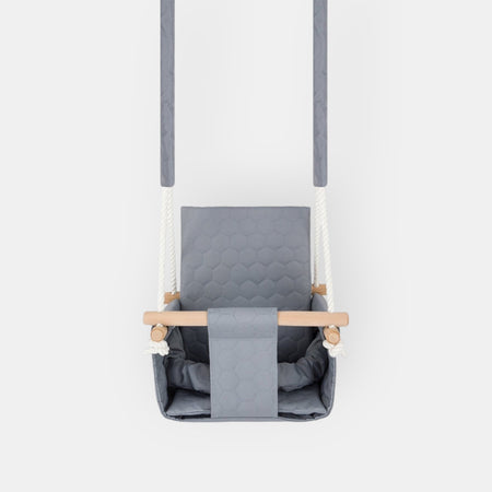 Balançoire Bébé Bois Gris Clair Imperméable Résistante Salissures avec Sangles Sécurité