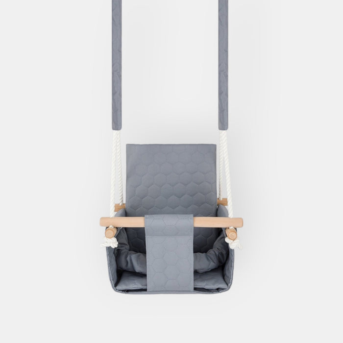 Balançoire Bébé Bois Gris Clair Imperméable Résistante Salissures avec Sangles Sécurité