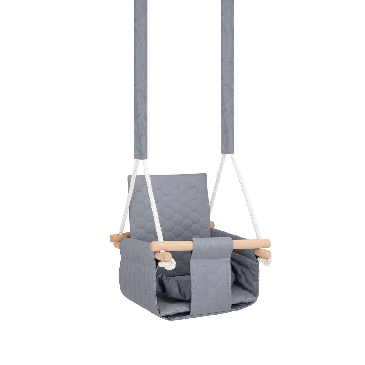 Balançoire Bébé Bois Gris Clair Imperméable Résistante Salissures avec Sangles Sécurité