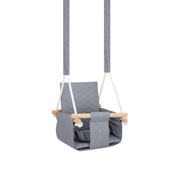 Balançoire Bébé Bois Gris Clair Imperméable Résistante Salissures avec Sangles Sécurité