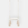 Balançoire enfant planche bois et velours beige