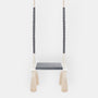 Balançoire enfant planche bois et velours gris foncé