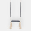 Balançoire pour Enfants Intérieur Gris Foncé Planche Bois Velours Style Scandinave