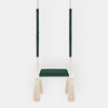 Balançoire pour Enfants Intérieur Vert Planche Bois Velours Style Scandinave