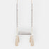 Balançoire enfant planche bois et velours gris clair, vue de face : planche en bois et coussin d'assise