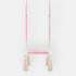 Balançoire enfant planche bois et velours rose, vue de face : planche en bois et coussin d'assise