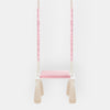 Balançoire pour Enfants Intérieur Rose Planche Bois Velours Style Scandinave