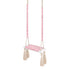 Balançoire enfant planche bois et velours rose – vue 2