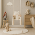 Balançoire bébé intérieur en velours beige avec harnais – vue 6