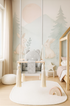 Balançoire bébé intérieur en velours gris clair avec harnais – vue 5