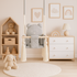 Balançoire bébé intérieur en velours gris clair avec harnais – vue 4