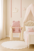 Balançoire bébé intérieur en velours rose avec harnais – vue 4